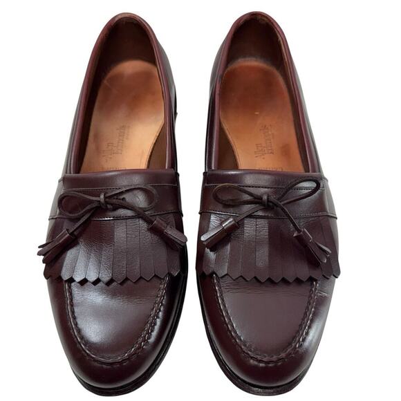 Allen Edmonds Loafer Size 13 D Burgundy Leather Chelsea Dress Kiltie Tassel - Picture 2 of 11
